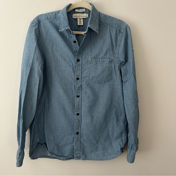 Label Of Graded Goods Other - H&M Label of Graded Goods men’s patterned denim button front shirt M